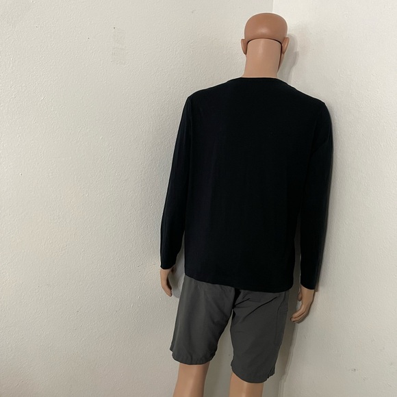 Men's Lacoste long Sleeve V Neck T Shirt Blue Navy Size 6 - Picture 12 of 14